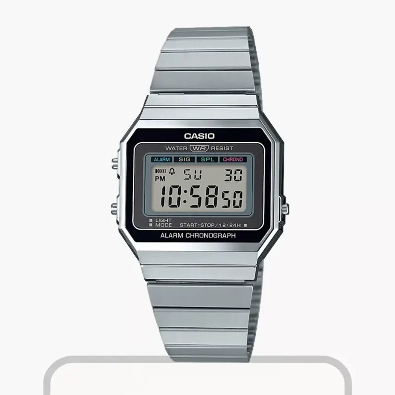 Casio Super Slim Quartz Vintage Digital Unisex Watch- A700W-1ADF